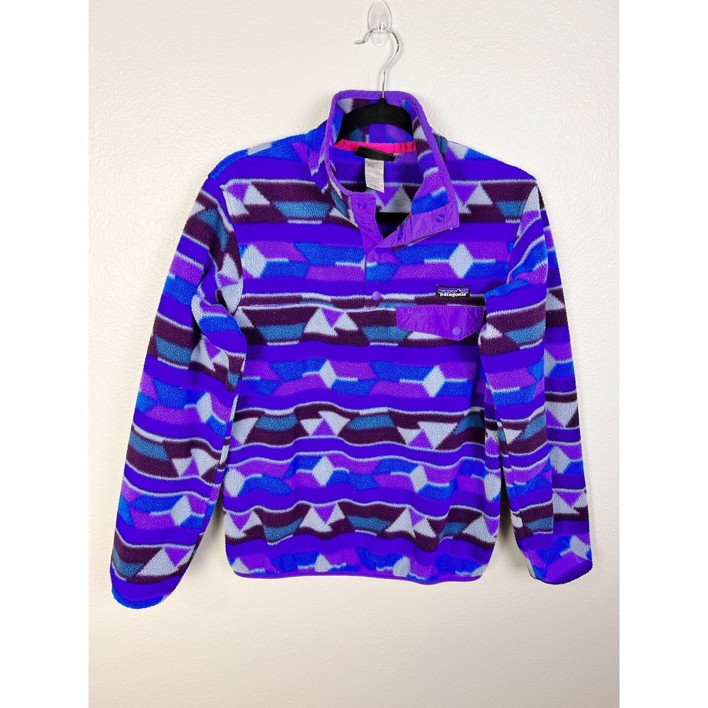 Patagonia Synchilla Snap T Pullover Navajo Size Small Purple Blue Violet Rare